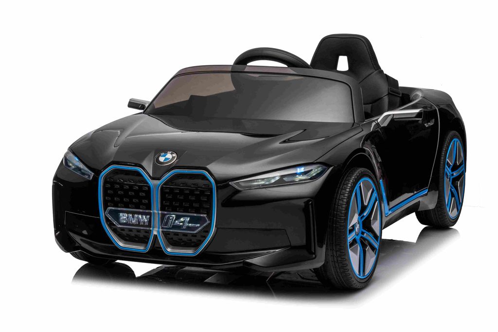 Mașină electrică BMW i4 (capacitate maximă de încărcare 30 kg, scaune din piele, 12V7Ah, 4 motoare de câte 45W, telecomandă, roți moi EVA, dimensiuni 115x67x45 cm) art. JE1009