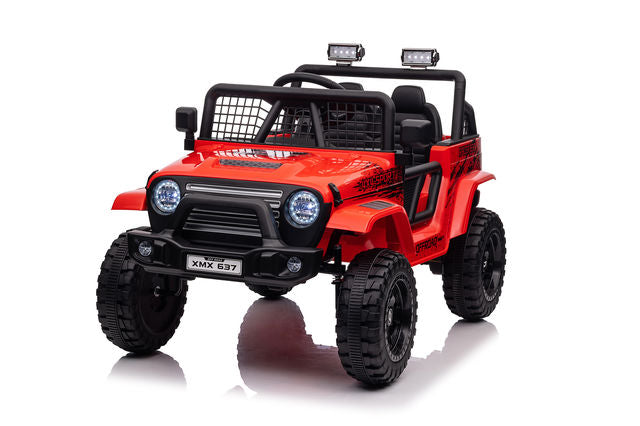Автомобиль на аккумуляторе, максимальная нагрузка 30 кг (кожаные сиденья, 12В10Ач1, MP3, 4 мотора, пульт дистанционного управления, мягкие колеса - EVA, размеры 109×67×68,5 см) MX637