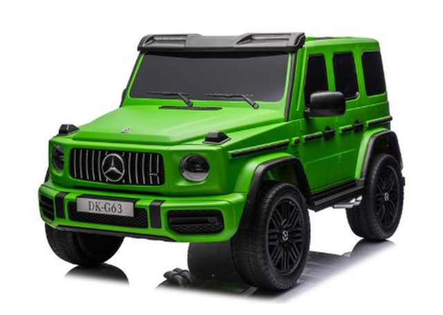 Электромобиль Mercedes Benz G63 (окрашенный), максимальная грузоподъемность 80 кг (кожаные сиденья, 24V7Ah2, MP-3, двигатели 4200 Вт, дистанционное управление, мягкие колеса - EVA, размеры 158,5×93×81 см) DKG63