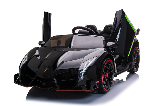 Mașină electrică LAMBORGHINI VENENO, sarcina maximă 50 kg (scaune din piele, 12V10Ah, MP-3, motor, 4 roți moi EVA, dimensiuni 136,2×71,8×34,2CM) MX615/1/2