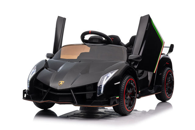 Автомобиль на аккумуляторе LAMBORGHINI VENENO, максимальная грузоподъемность 30 кг (кожаные сиденья, 12 В, 7 Ач, MP-3, мотор, мягкие колеса EVA, размеры 111×61×45 см) MX615B/2/1