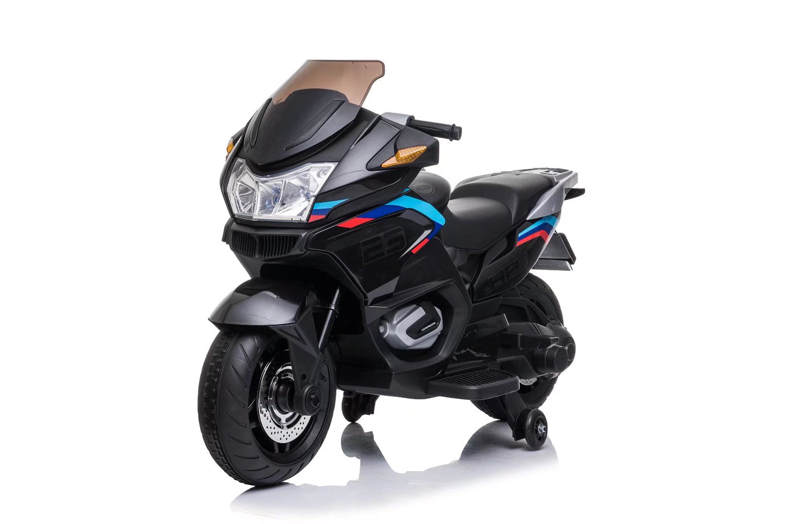 Motocicletă 12V7AH*1, 2 motoare de 35W, roți moi EVA, scaun din piele, încărcare maximă 30 kg (120x40x66cm) MX609