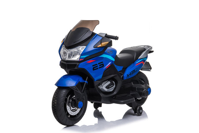 Motocicletă 12V7AH*1, 2 motoare de 35W, roți moi EVA, scaun din piele, încărcare maximă 30 kg (120x40x66cm) MX609