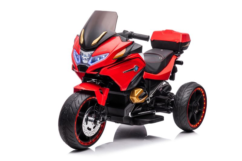 Motocicletă 12V7AH*1, 2 motoare, roți moi EVA,scaun din piele, încărcătura maximă 30 kg, (128x61x80cm) RT1698