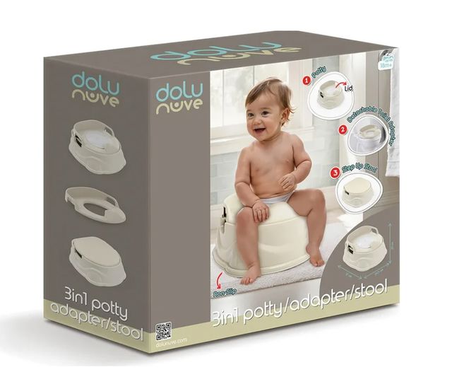 Oliță pentru copii 3 în 1 cu reductor WC și treaptă, bej Dolu (7182), verde Dolu (7183), gri Dolu (7184) 20 x 34.5 x 37 cm