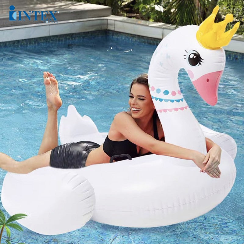 Матрас надувной INTEX "Королевский лебедь" с ручками, 142x137x99 см, до 40 кг. 3+
 арт.57562