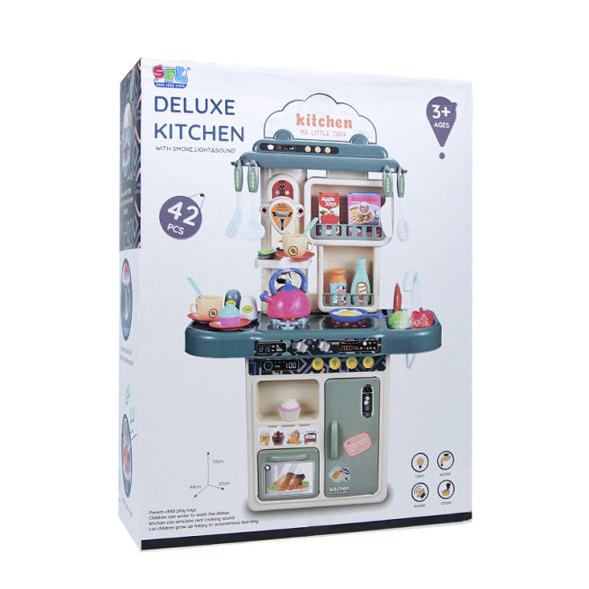 Игровой набор "Кухня" с плитой и мойкой, со светом и звуком, цвет зеленый, код 612020