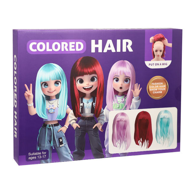 Set perucă cu accesorii de îngrijire, mentă, 34x23 cm, cod 844204