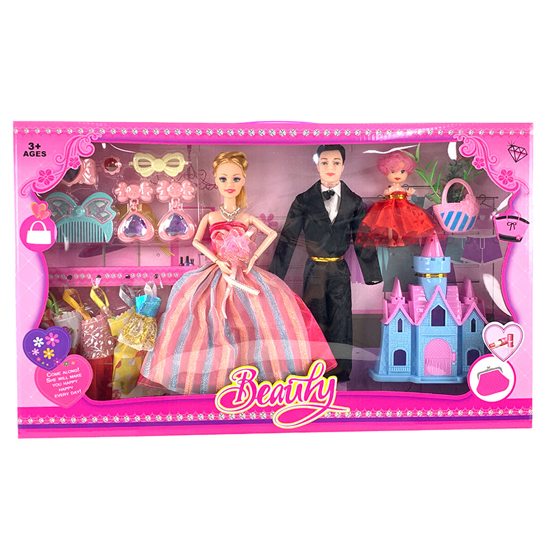 005090 Papusa cu familia cu accesorii