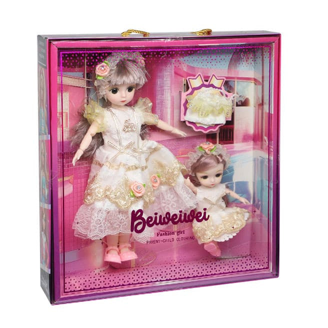 Set de păpuși "Mamă și fiică" cu geantă,cod 880115, 880114, 880113