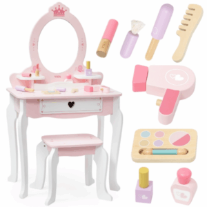 Masă de toaletă din lemn cu accesorii 44782