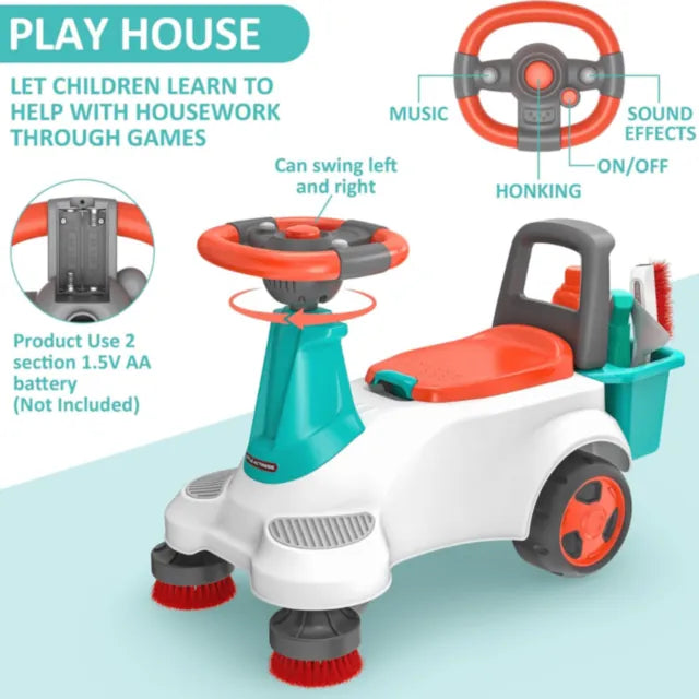 Mașinuță Ride-On de Curățenie cu Accesorii Interactive 22746 tt