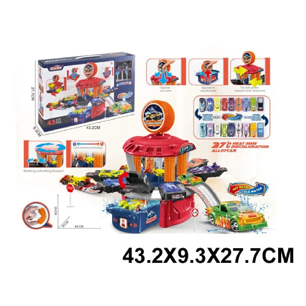 (96643) Parcare in set cu masinuta care isi schimba culoarea
