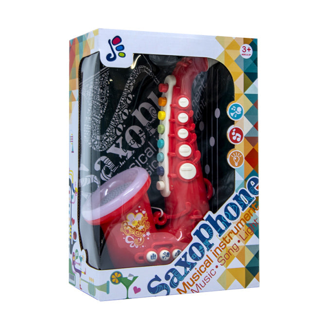 Saxofon "SP" cu lumină și sunet, albastru cod 632162, roșu cod 632021