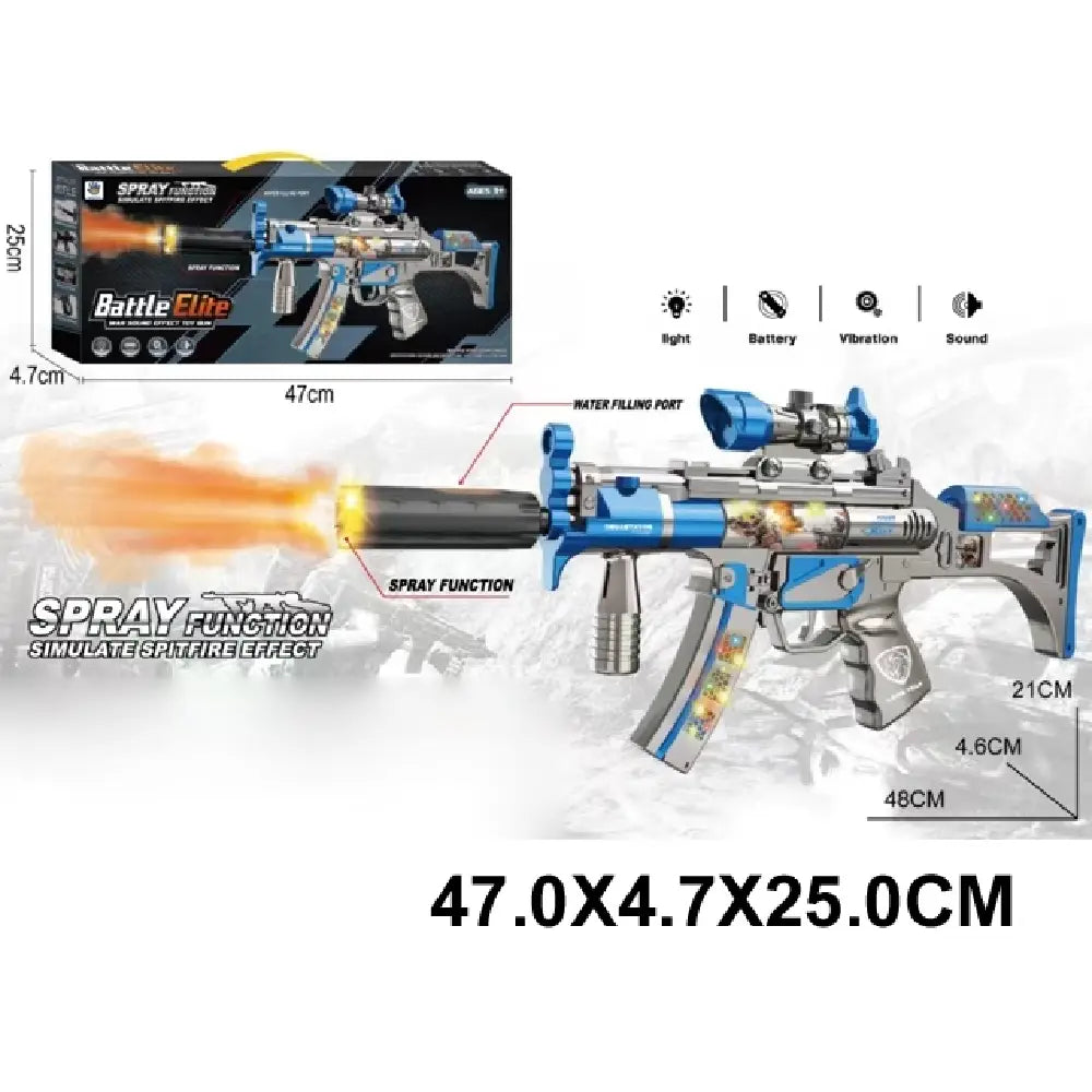 (01392) Pistol pe baterii cu sunete si lumini, spray