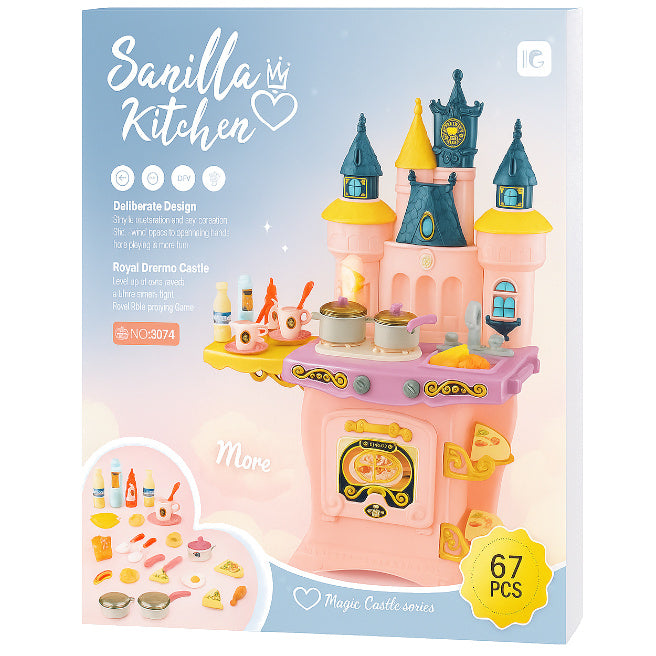Кухонный гарнитур "Castel", розовый, код 922058