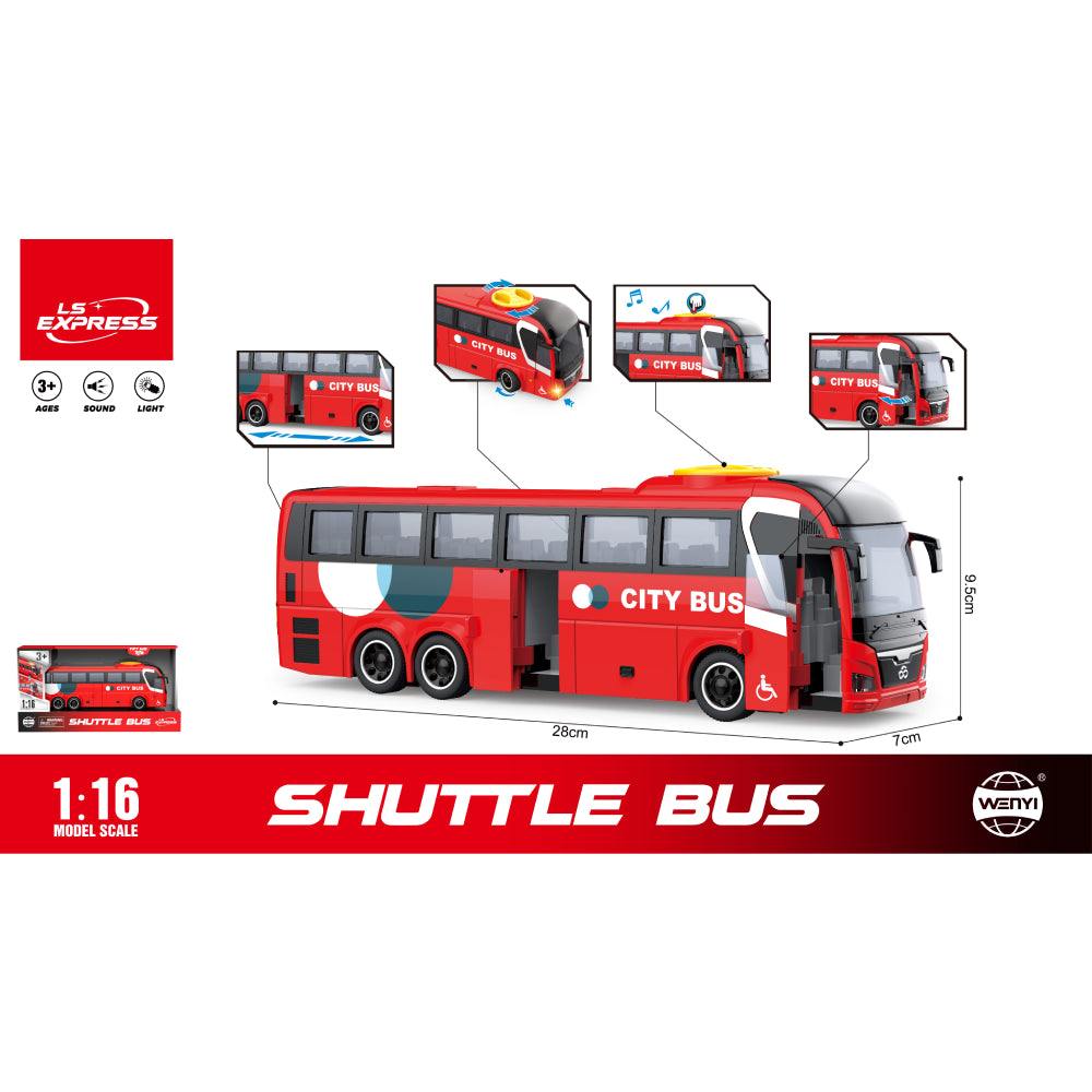 (11076) 1:16 Autobuz cu inertie (lumini /sunete) WY1107B