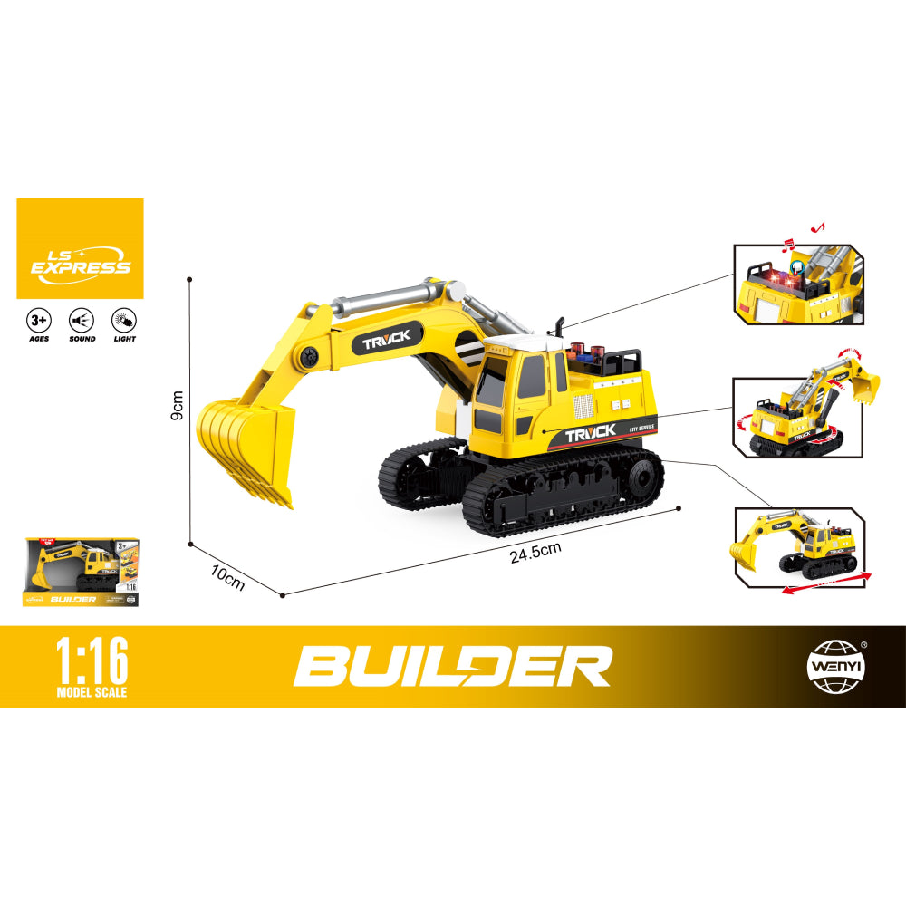 (14509) 1:16 Excavator cu inertie (lumini /sunete) WY450A