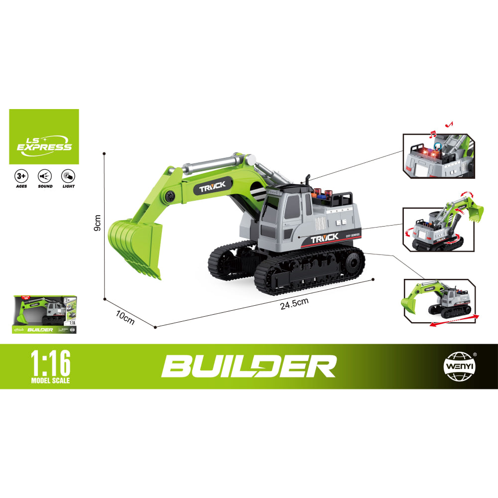 (24508) 1:16 Excavator cu inertie (lumini /sunete) WY450B