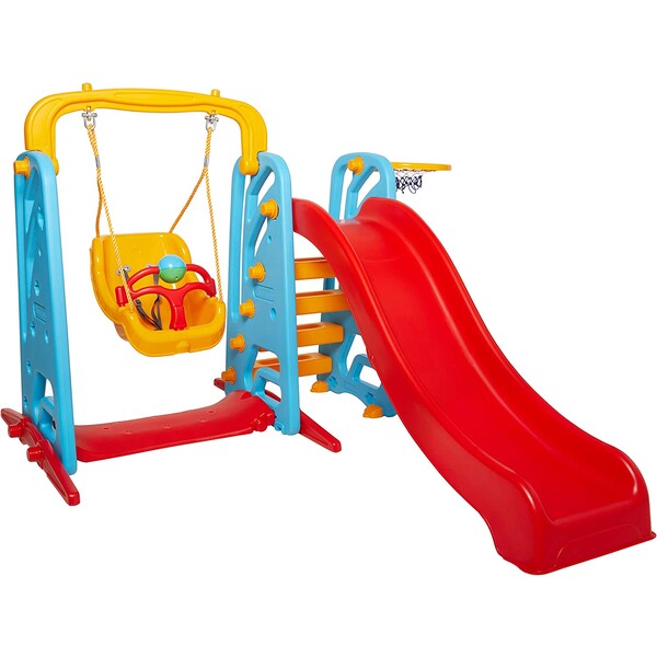 Tobogan cu leagăn și coș de baschet ”Cute” 177 × 207 × 127 cm, 06141