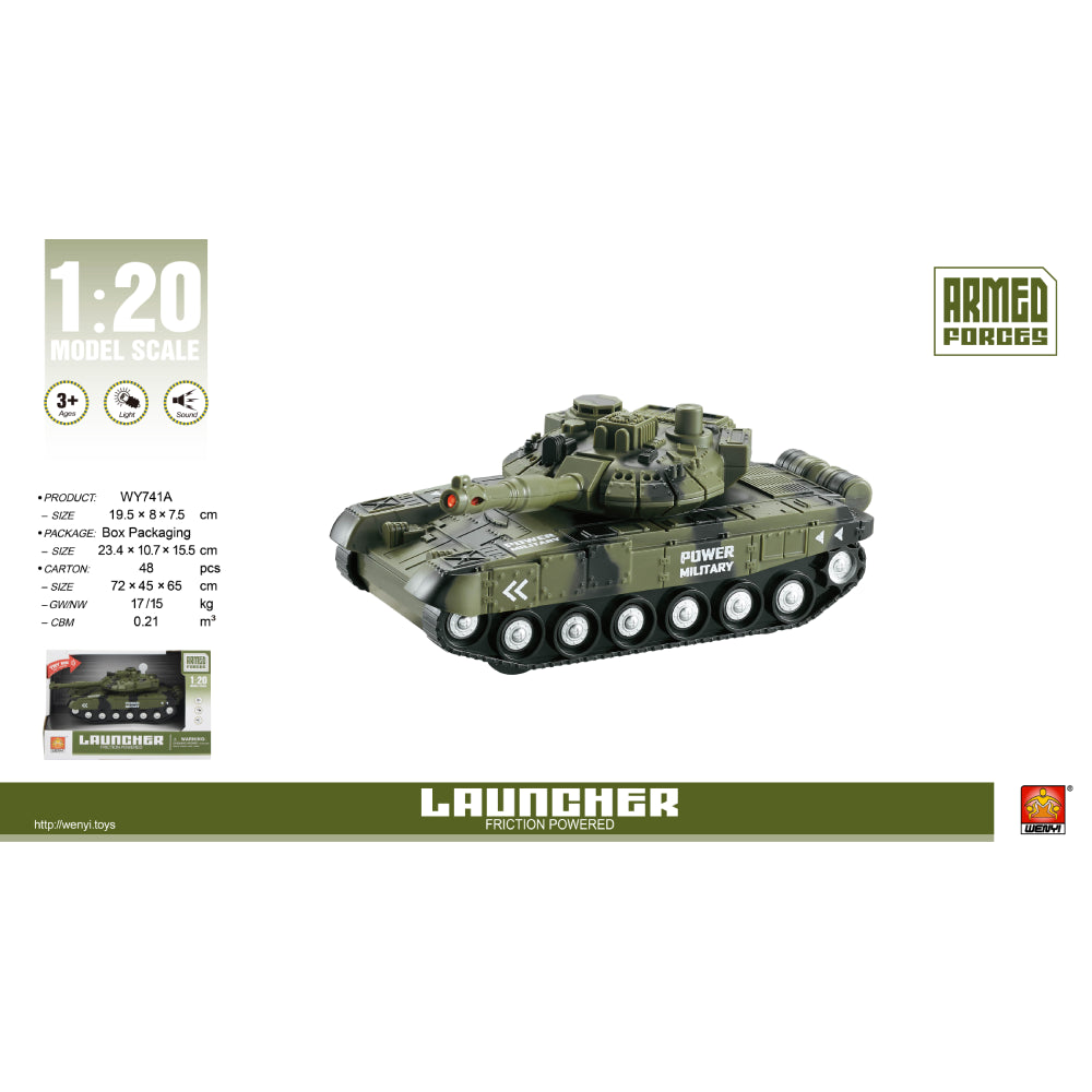 (17418) 1:20 Tanc cu inertie (lumini /sunete) WY741A