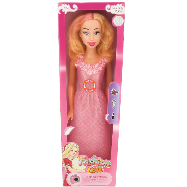 Păpușa în rochie lungă roz, cod 932106