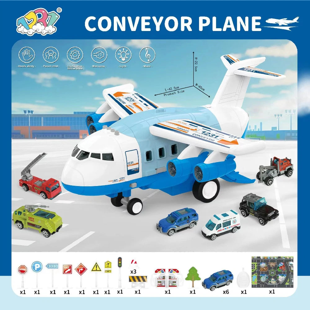 Avion cu sunete in set cu masinute (241452)