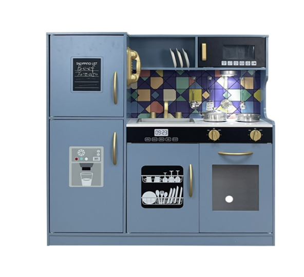 Bucatarie din lemn cu accesorii si functii 80*23,7*80cm, albastru, W10C955