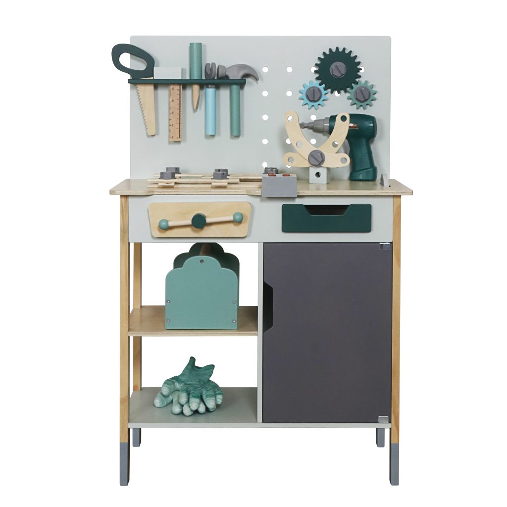Masa de lemn pentru copii cu unelte,55×31×86 cm, W03D234