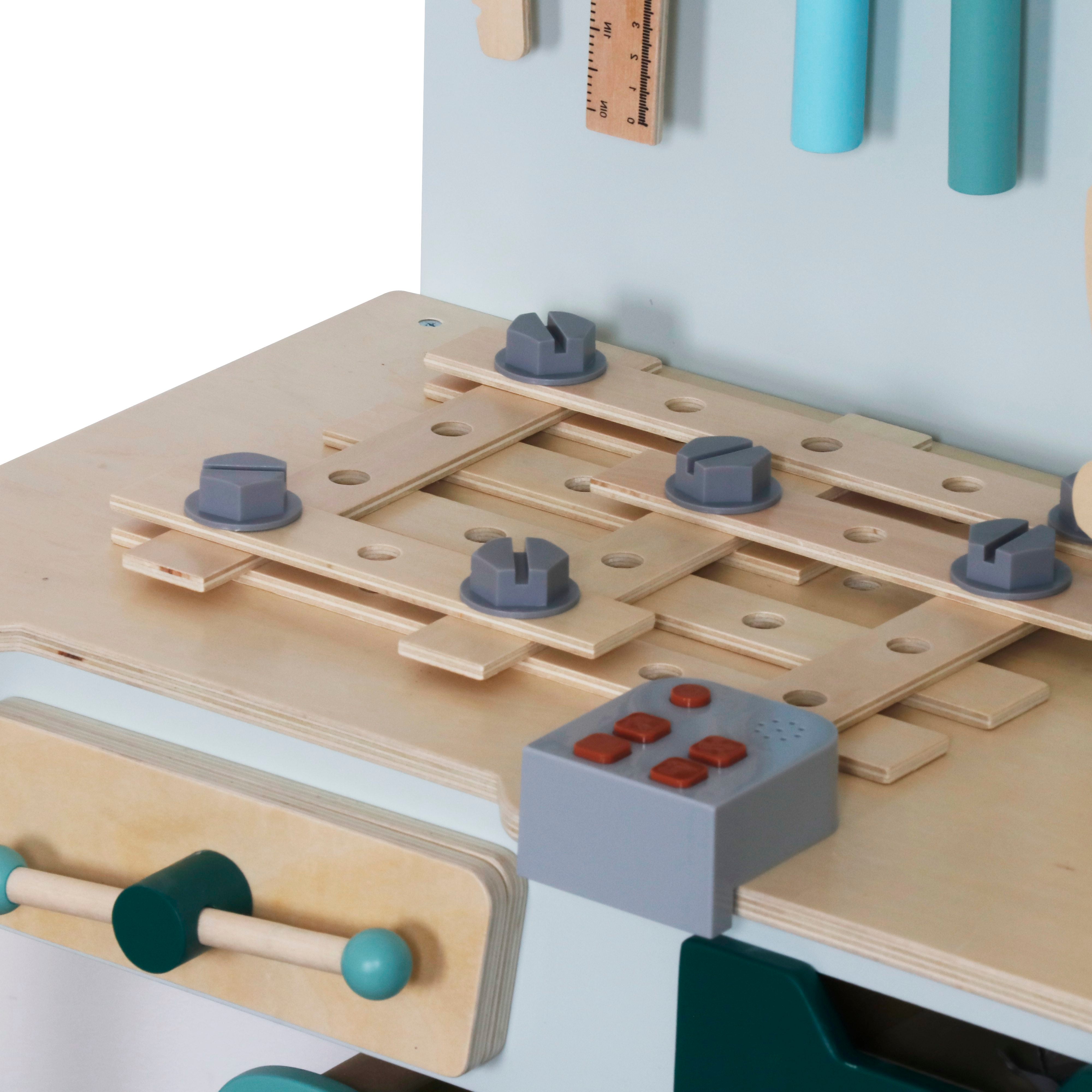 Masa de lemn pentru copii cu unelte,55×31×86 cm, W03D234