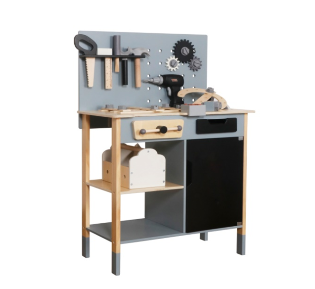 Masa de lemn pentru copii cu unelte,55×31×86 cm, W03D234B