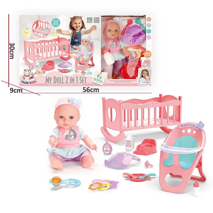 Papusa baby cu accesorii cu sunet (instructiune in romana) 72434