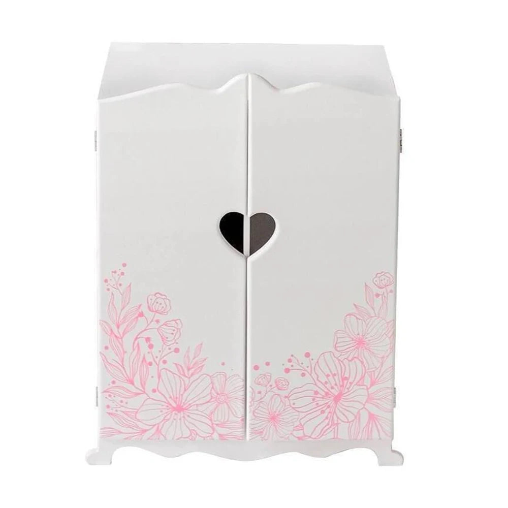 Mobilier de joacă – dulap cu imprimeu floral de designer (alb). Colecția Diamond Princess (71419)