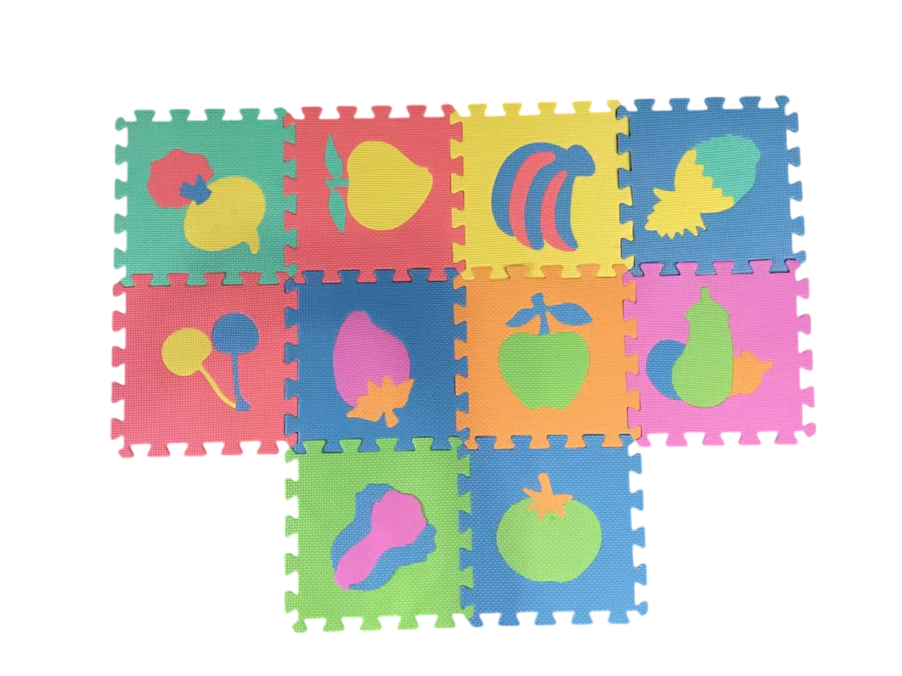 Puzzle de podea, 10 buc., „Fructe/Legume”, KTPT011