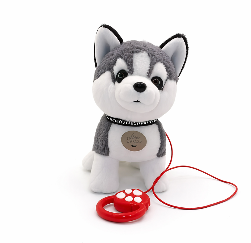 Jucărie interactivă Husky cu lesă, AR006