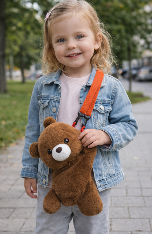 Geantă maro de pluș cu panda, AR046