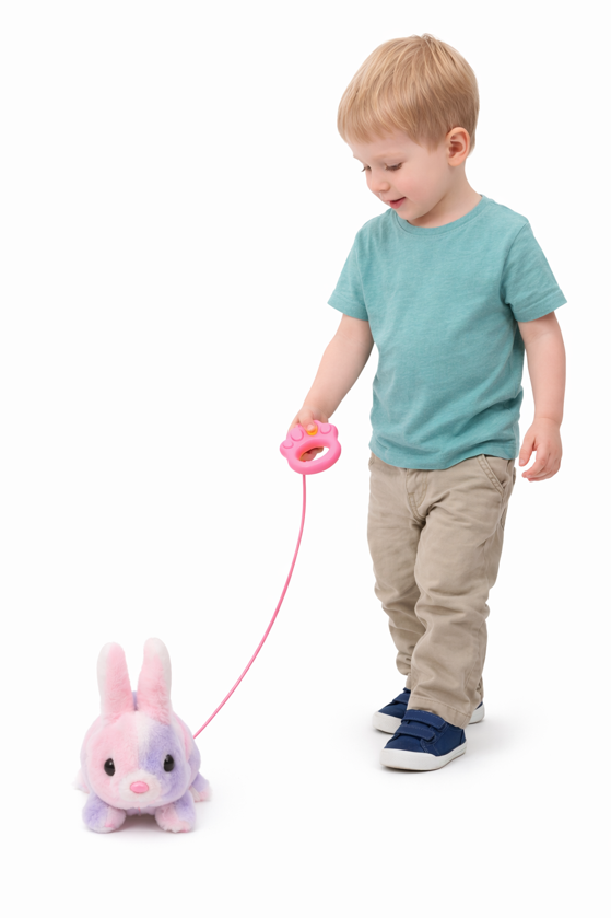 Jucărie interactivă – iepuraș cu lesă, YQ025