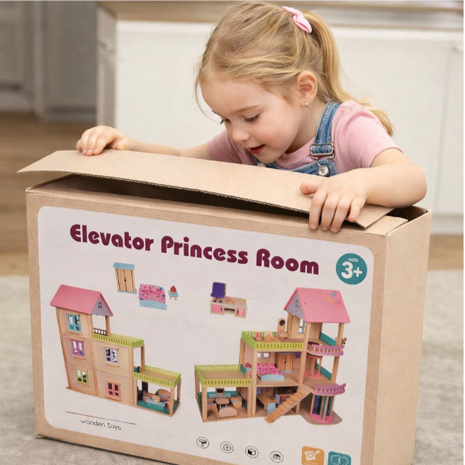 Căsuță pentru păpuși cu lift, cod 1439D