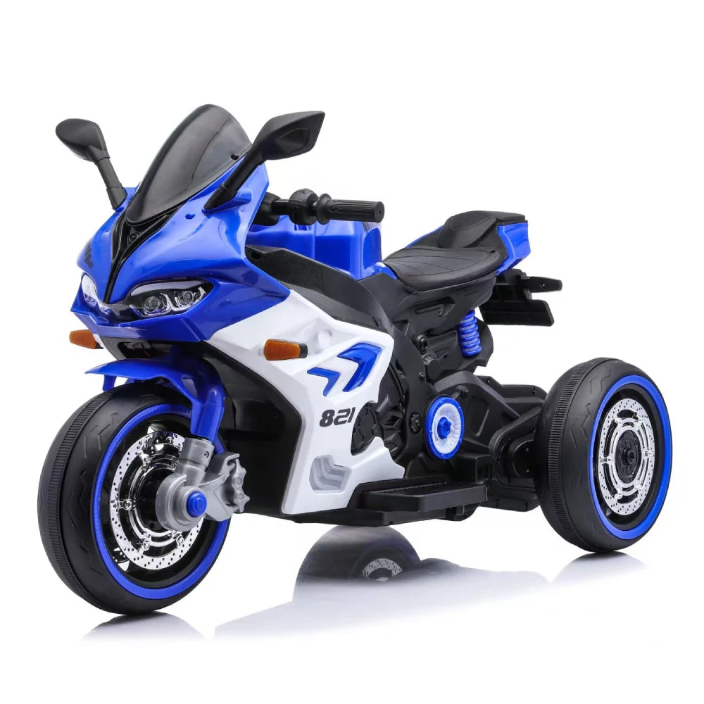 Motocicleta pe acumulator albastra pentru copii (822) (64750)