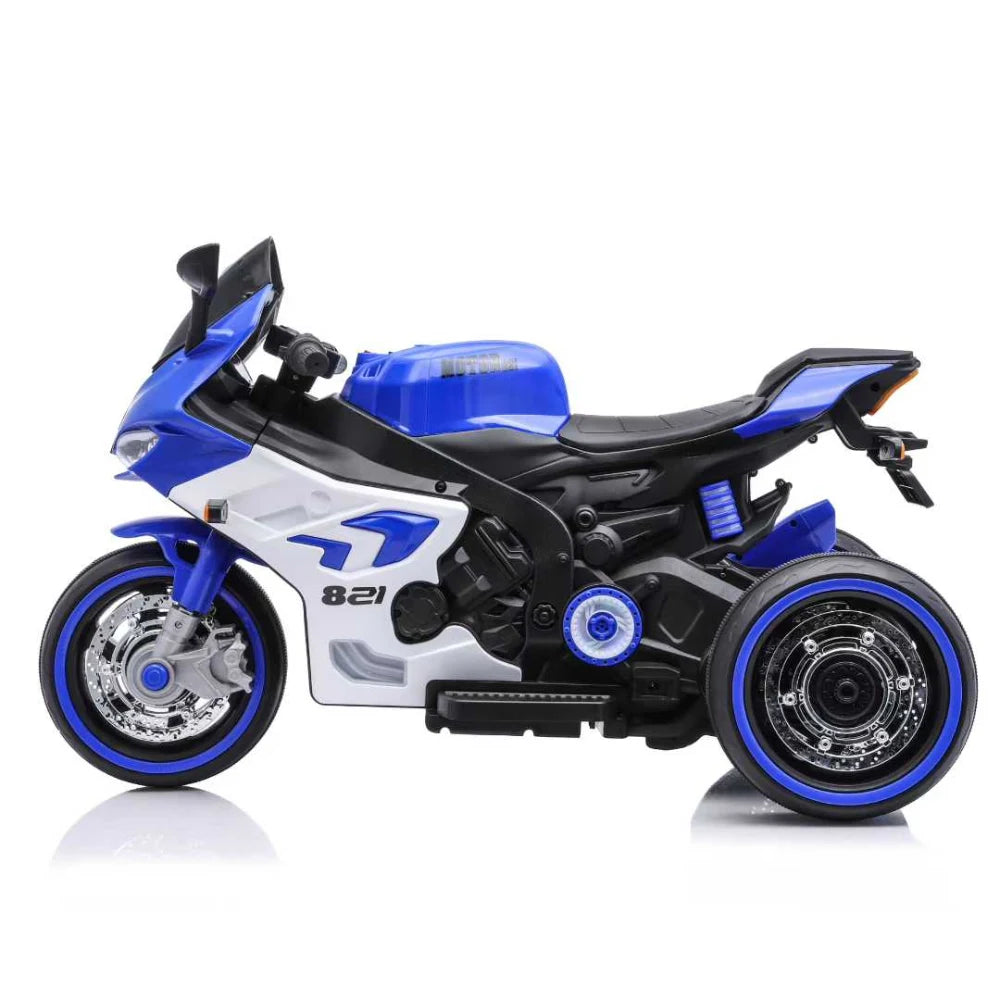 Motocicleta pe acumulator albastra pentru copii (822) (64750)