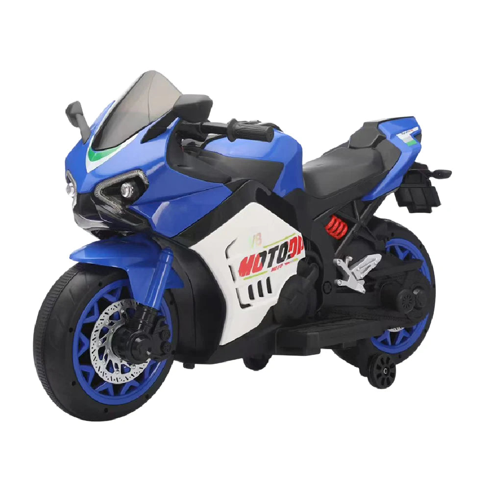 Motocicleta pe acumulator albastra pentru copii (JMBD583) (64774)