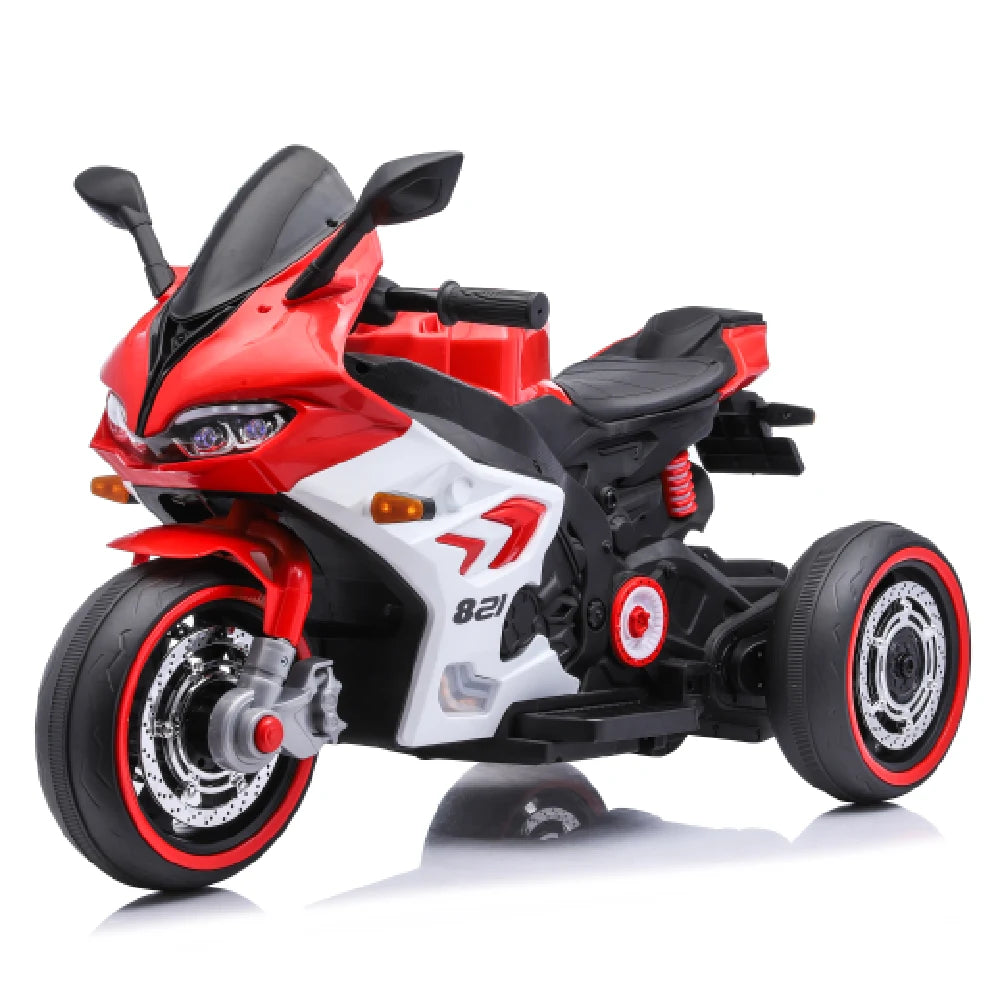 Motocicleta pe acumulator rosie pentru copii (822) (64828)