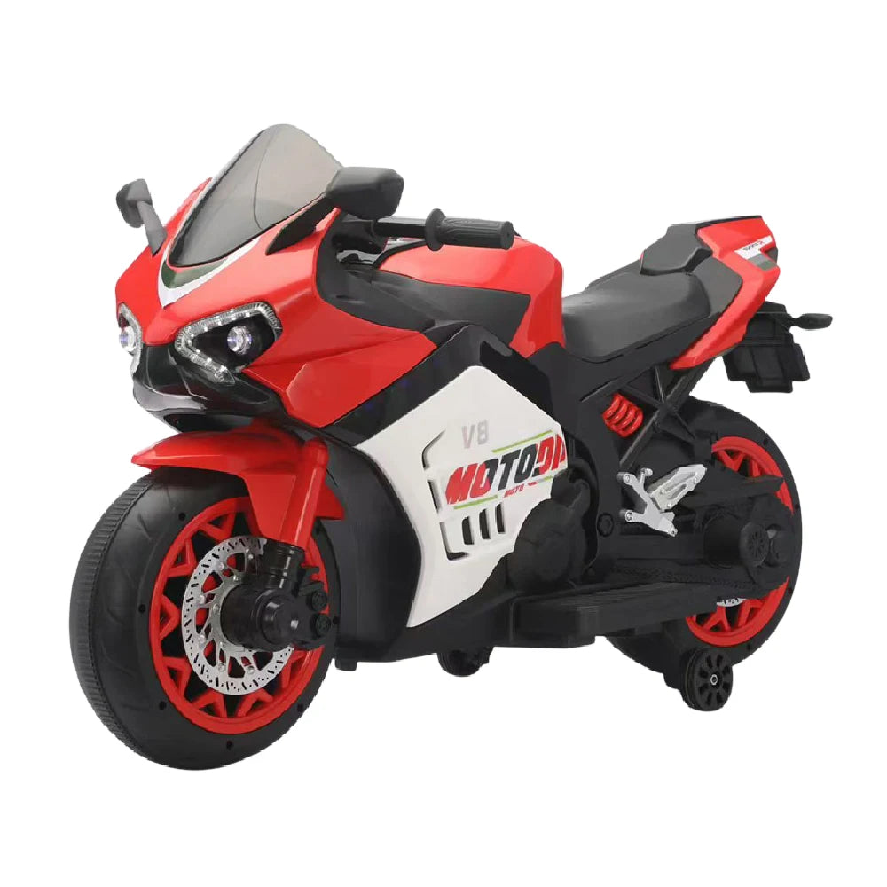 Motocicleta pe acumulator rosie pentru copii (JMBD583) (64767)