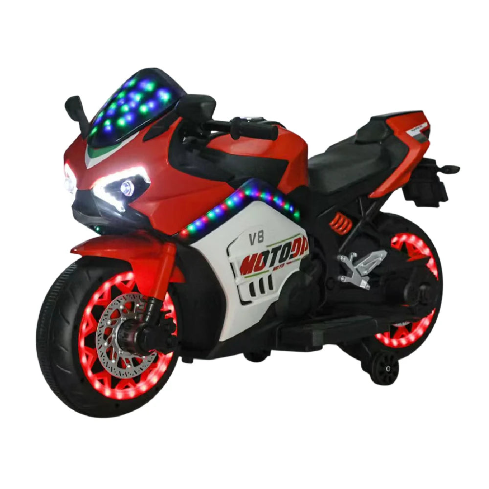 Motocicleta pe acumulator rosie pentru copii (JMBD583) (64767)