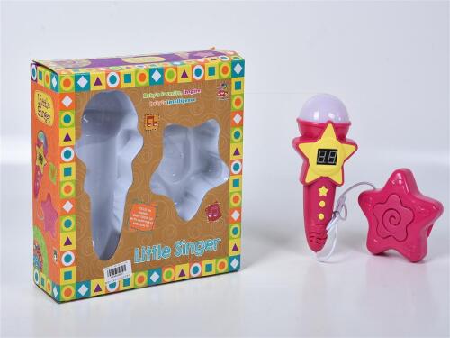 Microfon karaoke sunet/lumina, roz, 8315-1