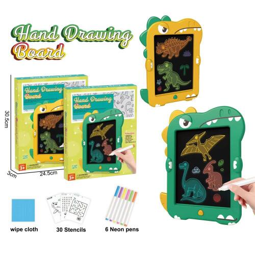 TABLA FLUORESCENTA DE SCRIS CU DINOZAUR CU LUMINA, D4239