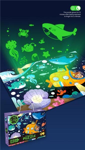 Puzzle cu lumea subacvatica desenata, luminoase, 88750