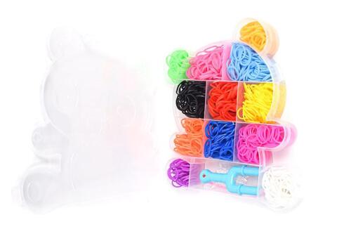 Set de elastice pentru impletit, in cutie in forma de panda, J07