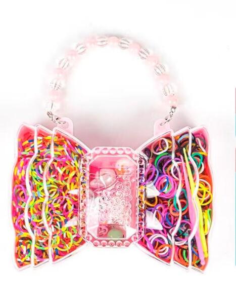 Set de elastice pentru impletit, in cutie in forma de funda, J35