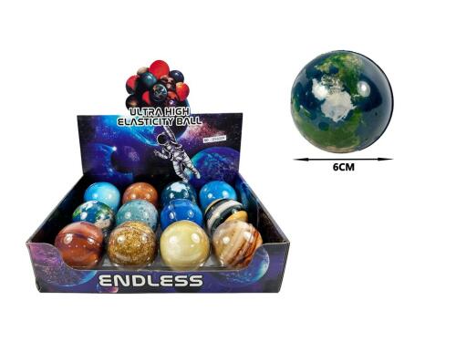 Popice saritoare de 6 cm in forma de 9 planete /12bucati, GY6009